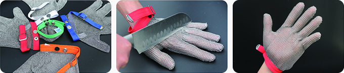 手指の保護、怪我防止に。ステンレス鋼メッシュ - 耐切創防護手袋(グローブ)・プロテクター 3本指